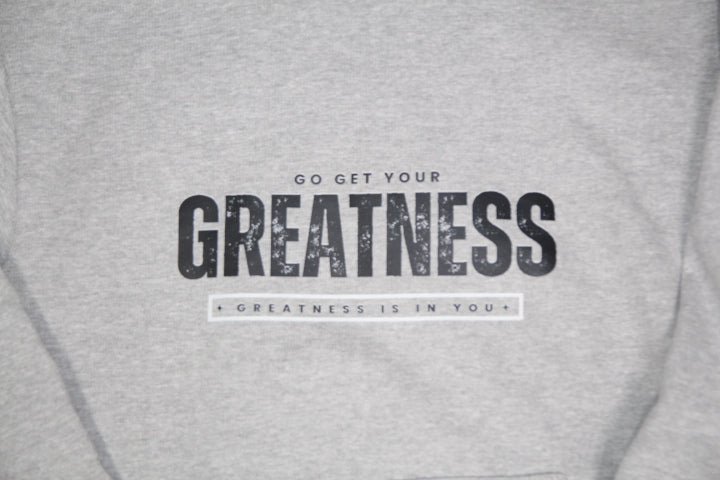 "GOD & GREATNESS"  HOODIE (UNISEX) - GREY
